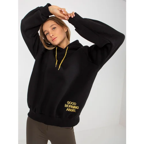 Fashion Hunters Black and gold hoodie with Diego