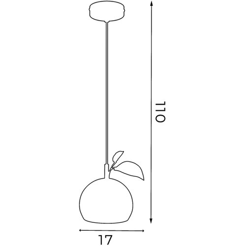  Viseći luster APPLE na kablu, 1xE27/15W/230V, zelena Slike