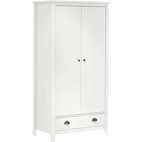 VidaXL Dvokrilni ormar Hill Range bijeli 89x50x170 cm masivna borovina Slike