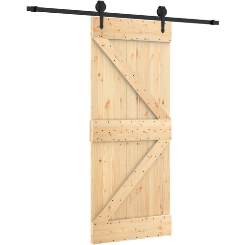 vidaXL Drsna vrata s kompletom vodil 85x210 cm trdna borovina, (20999070) Cene