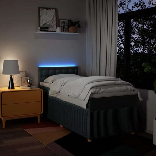 vidaXL Box spring postelja z vzmetnico modra 90x190 cm blago, (21291794) Cene