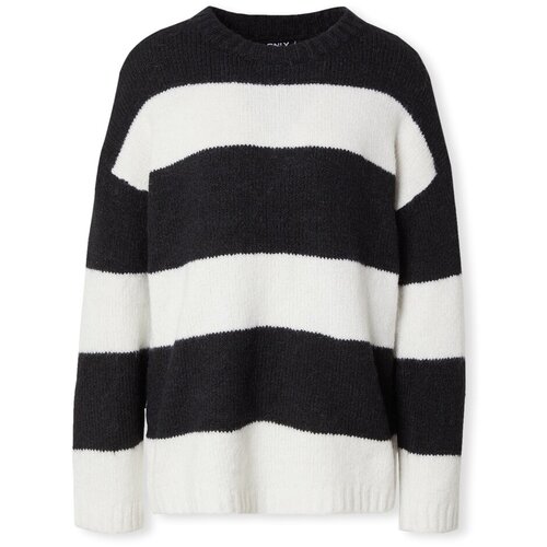 Only Puloverji Filone Life Knit - Black/Cloud Dancer Črna Slike