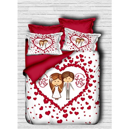  109 redwhite double duvet cover set Slike