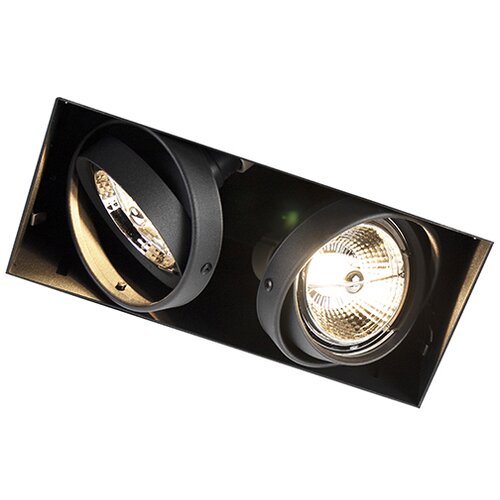 QAZQA Smart Inbouwspot zwart trimless 2-lichts incl. 2 Wifi GU10 70mm- Oneon Cene