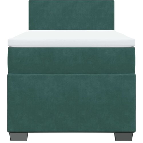 vidaXL Box spring krevet s madracem tamnozeleni 90x190 cm baršunasti Cene