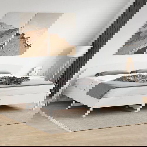 Furnova Posteljni okvir brez vzmetnice bel 200x200 cm trdna borovina, (21941169) Slike
