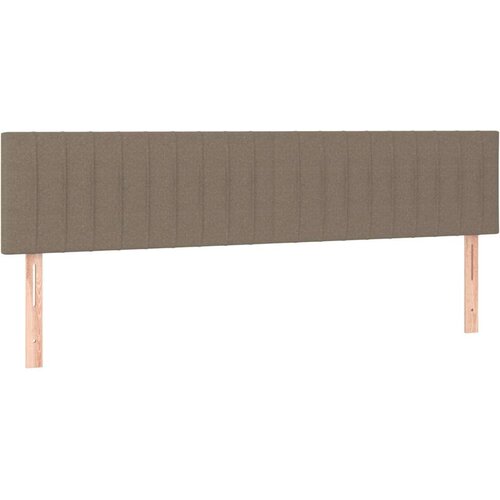  Krevet s oprugama i madracem smeđesivi 200x200 cm od tkanine Slike