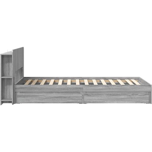  Okvir kreveta s pohranom s ladicama Siva Sonoma 90 x 200 cm Slike