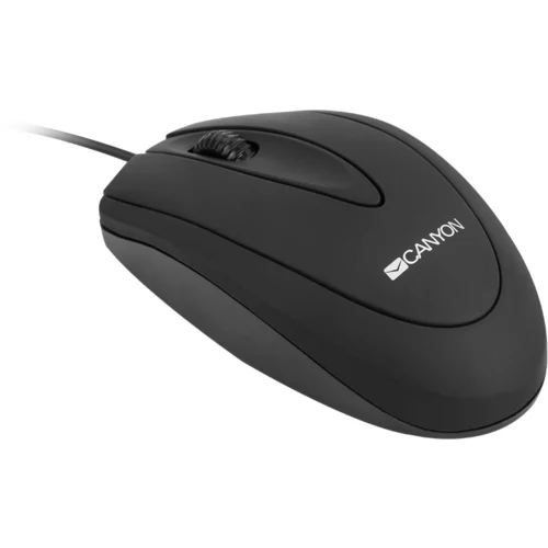 Canyon CM-1 wired optical Mouse with 3 buttons, DPI 1000, Black, cable length 1.8m, 100*51*29mm, 0.07kg