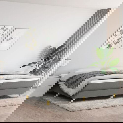 The Living Store Posteljni okvir temno siv 200x200 cm blago - Box Spring Posteljni Okvir, (21519636) Cene
