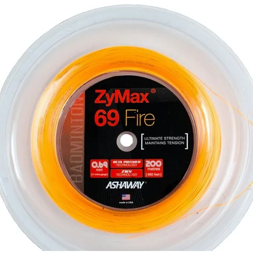 Ashaway Badminton String ZyMax 69 Fire white - ROLL 200 m