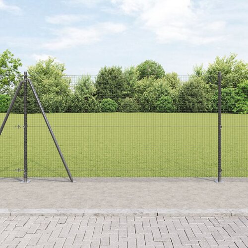 vidaXL varjena žična ograja s 13 ograjni stebrički s flangami Siva 1,2x25 m Jeklo Cene