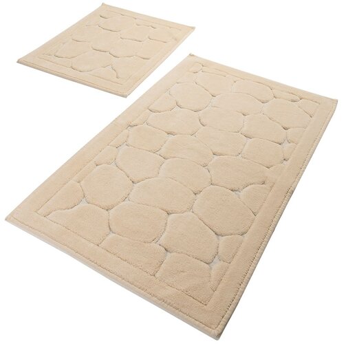 parma - beige multicolor bathmat set (2 pieces) Slike