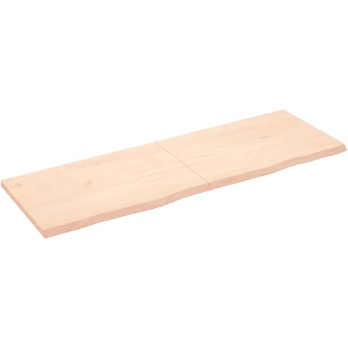 VidaXL Stenska polica 180x60x4 cm neobdelana trdna hrastovina Slike