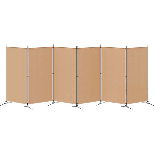  Razdjelnik prostora s 6 panela Bež 520 x 180 cm Tkanina Slike