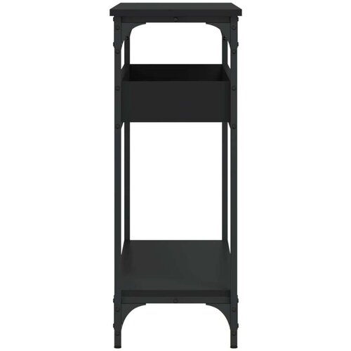 VidaXL Konzolni stol s policama crni 100x29x75 cm konstruirano drvo Slike