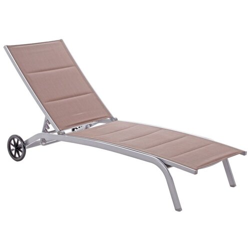  Elegantna aluminijska vrtna ležaljka IBIZA srebrna/taupe Cijene