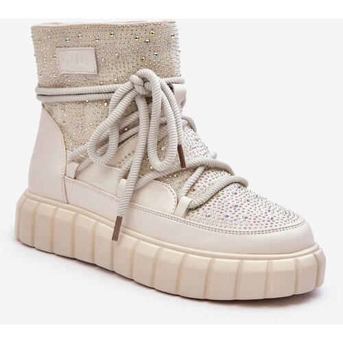 GOE Quilted Snow Boots Embellished with Rhinestones Women&amp;#039;s Slike