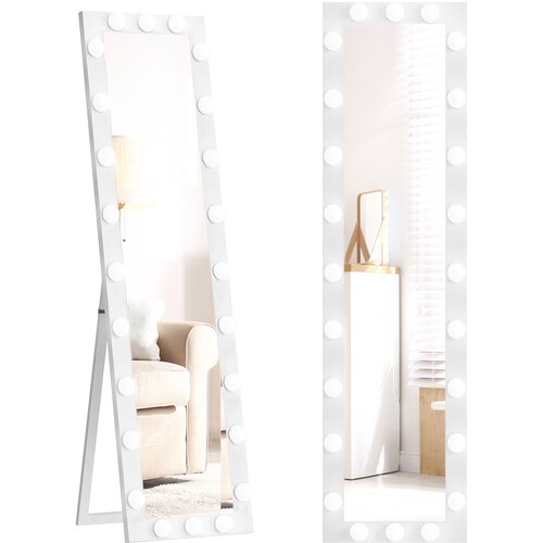 HOMCOM celozrcalno ogledalo kaljeno steklo, MDF 40D x 4&Scaron; x 150V cm belo, (5000242299) Cene