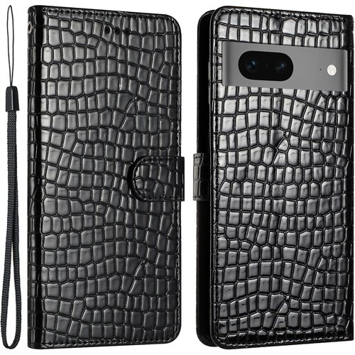 INORCO Usnjen ovitek s teksturo krokodilja za Google Pixel 7 5G, etui za telefon s stojalom za denarnico s pa&amp;scaron;čkom, (22035466) Slike