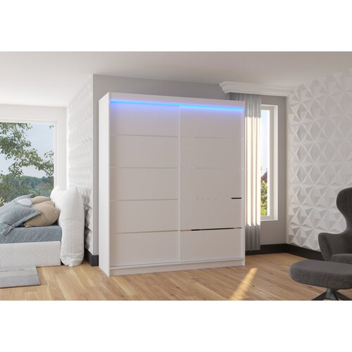 ADRK Klizni ormar SPECTRA s LED rasvjetom, 180 cm - BIJELA Cijene