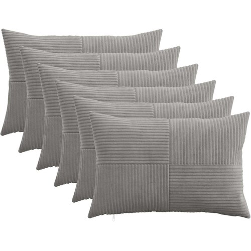  Presvlaka za jastuk 6 pcs ALMELO Svjetlosiva 50 x 75 cm Kord Cene