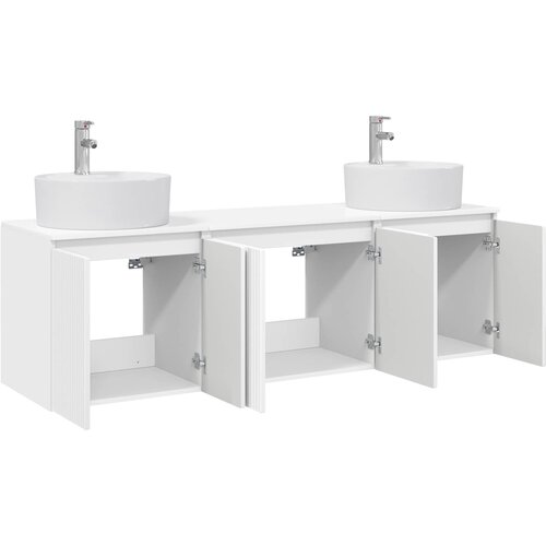  Set ormarića za kupaonicu 3 kom. Bijela visokog sjaja 49,5 x 44,5 x 65 cm Slike