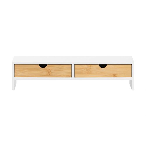 SoBuy organizator pisalne mize za monitor z 2 predali v beli barvi v skandinavskem slogu, (21123477) Cene