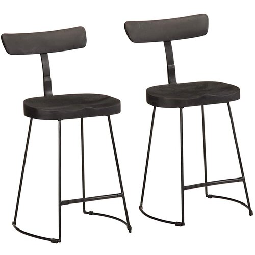  Barski stolci 2 kom crni 49x43x79 cm masivnog drva manga Cijene