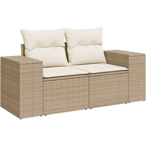 VidaXL 6-dijelni set vrtnih sofa s jastucima bež od poliratana Slike