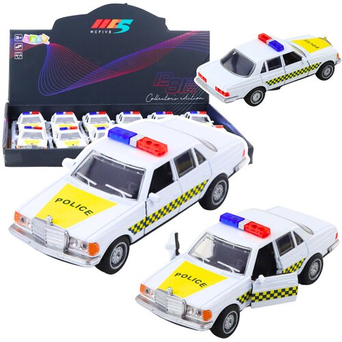 Classic Police Car Metal Drive Opening Doors White 1:32 Cene