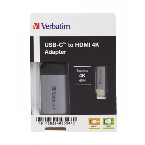 Verbatim 49143 USB-C adapter [1x muški konektor USB-C™ - 1x ženski konektor HDMI] srebrna (mat) 0.10 m