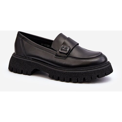 VINCEZA Black Flanila Women&amp;#039;s Loafers with Strap Slike