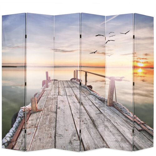 vidaXL Sklopiva sobna pregrada s uzorkom jezera 228 x 170 cm Cijene