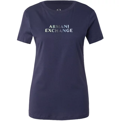 Armani_Exchange Majica mornarska / svetlo modra / antracit / meta