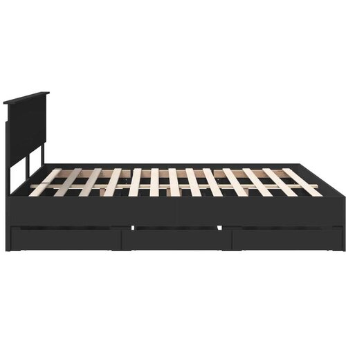  Okvir za krevet Crna 180 x 200 cm Inženjersko Drvo - Crna 180 x 200 cm Slike
