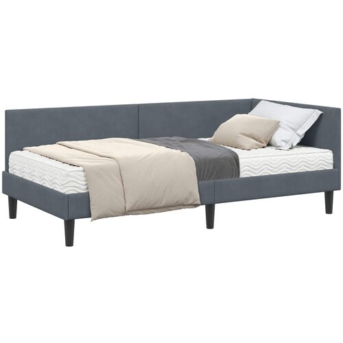 vidaXL Kotni okvir postelje z matrico Drugo 2 pcs Siva Žamet, (5000124087) Cene