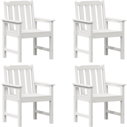 VidaXL vrtne stolice 4 kom Bijele 65,5x55,5x88 cm HDPE Slike