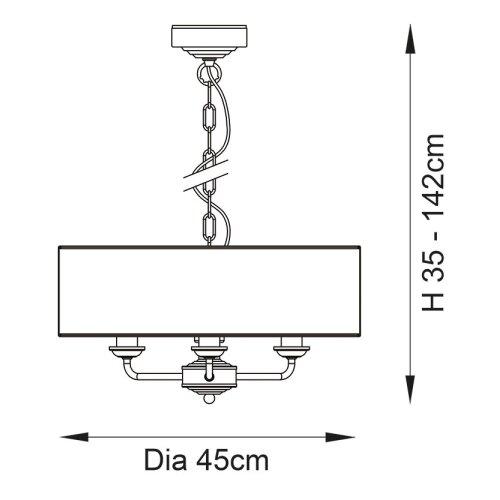  Endon 98934 - Luster na lancu HIGHCLERE 3xE14/40W/230V bela/mesing Slike