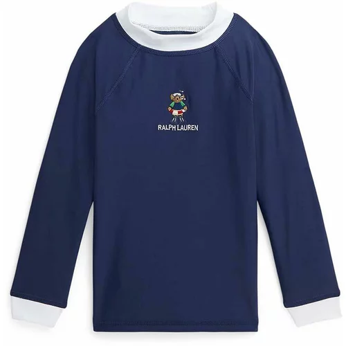 Polo Ralph Lauren Otroška dolga majica za kopanje mornarsko modra barva
