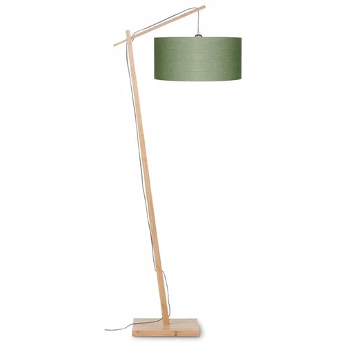 Good&Mojo Podna svjetiljka sa zelenim sjenilom i Good & Mojo Andes bambusovom konstrukcijom