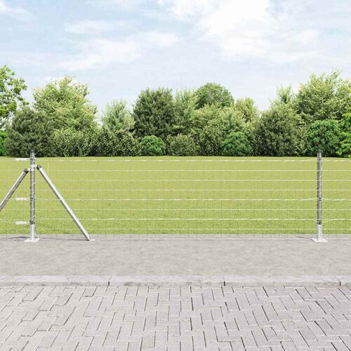  Vanjski Euro Ograda s Betonskom Podlogom 10 x 0,6 m Srebrna Slike