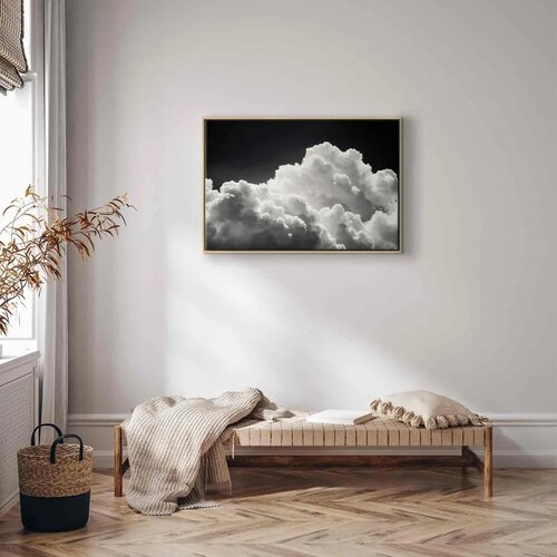  Slika - Discover the Endless Play of Sunlight – Clouds and Shadows in the Sky 120x80 U prirodnom drvenom okviru Cene