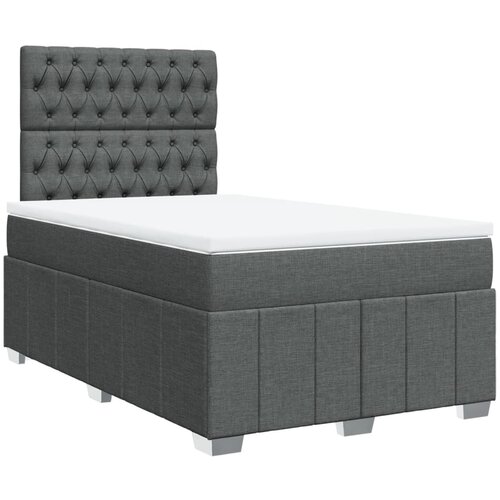Maison Chic Box spring postelja - Vzmetna postelja z vzmetnico temno siva 120x190 cm blago SL5331, (21901494) Cene