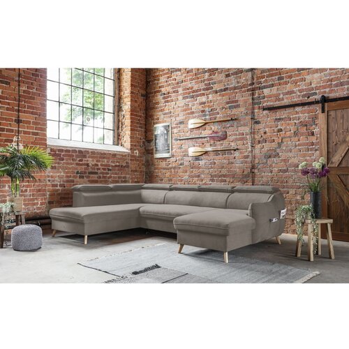 Miuform Svjetlo smeđa baršunasta sklopiva kutna garnitura (s lijevim kutom/u obliku slova "U") Sweet Harmony – Cijene