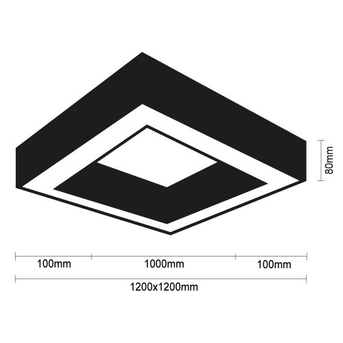  LED stropna svetiljka LED/150W/230V 3000/4000/6500K 120x120 cm crna Slike