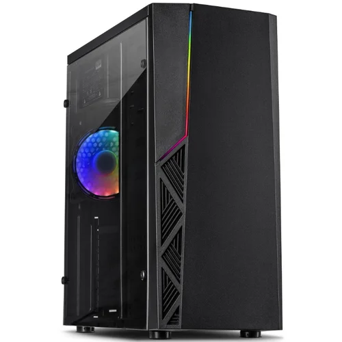 LC-Power Inter-tech Case B-02 RGB ATX, mATX, 1x 120mm RGB fan, RGB LED strip, acrylic side panel