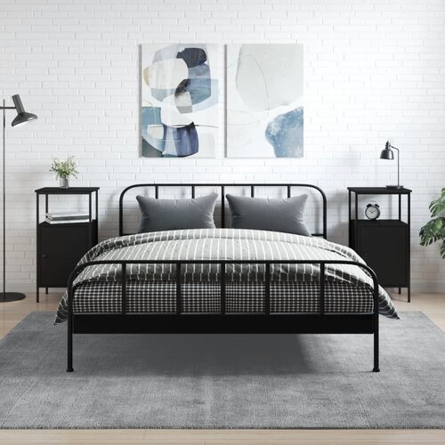 VidaXL Nočna omarica 2 kosa črna 41x31x80 cm inženirski les Slike