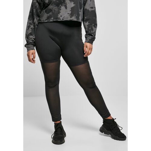 Urban Classics Women&amp;#039;s Transparent Tech Mesh High Waisted Leggings - Black Slike