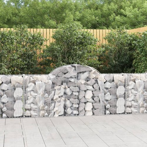 VidaXL Lučne gabionske ko&amp;scaron;are 6 kom 200x30x80/100 cm pocinčano željezo Slike